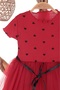 Girl's Heart Tulle Half Sleeve Dress - 2
