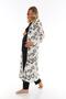 Women's Black Patterned Lace Detail Maternity and Postpartum Robe and Pajama Set, 3-Piece Set - 3