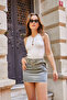 Women's Ecru Blouse with Stone Detail on the Front and Straps 60251051