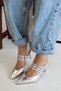 Touch Patent Leather Pointed Toe Three-Band Open Back Stiletto Evening Dress Heeled Women's Shoes - 2