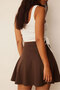 Women's Brown Flared Mini Skirt - 2