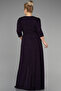 Dark Purple Capri Sleeve Long Glitter Plus Size Evening Dress Abu39740 - 2