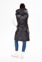 Women's Long Fixed Hooded Padded Double Sided Quilted Fiber Vest 8649 - 3