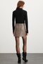 Elsie Women's Slim Fit Slim Fit Leather Look Zippered Mini Mink Skirt - 5