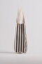 Women's Striped Handbag Cloth Canvas Fabric Black - 4