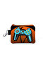 Kids Gray Orange Gamer Patterned Coin Purse 21846