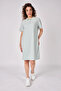 Women's Polo Neck Short Sleeve Regular Fit Basic Dress Green Melange