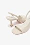 Mishy Beige Genuine Leather Women's Heeled Shoes - 5