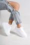 Dakota White Matte Leather Women's Sneakers - 2