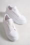 Dakota White Matte Leather Women's Sneakers - 4