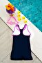 Black Girl's 40 Factor Sun Uv Protected Sea with Shorts, Pool Swimmer Swimsuit - 3