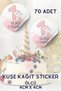 1 Year Old Baby Girl Art Paper Sticker 4X4Cm 70 Pieces - 2
