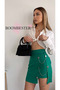 Woman's Pink Mini Skirt with Chain Detail Crepe Fabric - 6