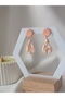 Steel Earring Textured - Salmon Colored Textured Polymer Clay Earrings, Handmade, Custom Design - 4