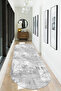 Washable Printed Oval Runner - Non-Slip Base Kitchen and Hallway Carpet