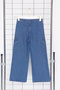 Koyu Mavi Kız Çocuk Wide Leg Kargo Cepli Pamuklu Lastikli Denim Pantolon Jean TKDSS24PL00001 - 7
