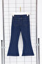 Koyu Mavi Kız Çocuk Geniş Paça/Flare Esnek Lastikli Denim Pantolon Jean TKDSS24PL00011 - 8