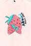 Girl Light Pink Strawberry Pattern Sequined Cotton Knitted Short Sleeve T-Shirt Tkdss24Ts00007 - 6