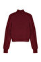 Bordo Crop Balıkçı Yaka Triko Kazak TWOAW25KZ00002 - 7