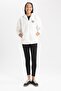 Oversize Fit Hooded Plush Zippered Sweatshirt Y2648Az23Wn - 5