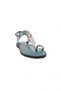 Petrol Color Genuine Leather Women's Sandals - Leaf Detail, Flip Flops 3223218 - 2