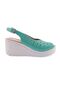 Wedge Sole Heeled Sandals Grass Green Genuine Leather 291183219
