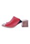 19007-2108 Red Genuine Leather Women's Heeled Sandals - 3