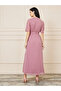 Dobby Batwing Sleeves Wrap Maxi Dress - 4