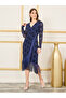 Floral Jacquard Tassel Asymmetric Hem Midi Dress - 2