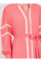 Lace Detail Self Tie Up Shirt Midi Dress - 3