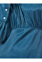 Gathered Detail Cuff Sleeves A-Line Maxi Dress - 3