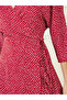 Jacquard Print Notch Lapel Neck Midi Dress - 7