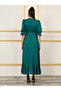 Satin Asymmetric Hem Wrap Maxi Dress - 4