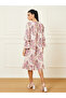 Floral Print Lace Trim Shift  Knee Length Dress - 4
