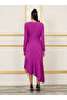 Ruffle Asymmetric Hem A-Line Midi Dress - 4