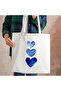 Blue Love Themed, Cloth Bag, Shoulder Bag, Thick Tote Bag - 3
