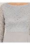 Lace Detail Long Sleeves Mermaid Dress - 3