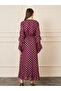 Foil Print Ruffle Detail Layer Sleeves A-Line Maxi Dress - 4