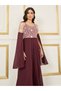 Lace Detail Slit Sleeves A-line Maxi Dress - 2