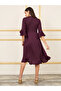 Embroidered Lace Trim Ruffle Hem Wrap Midi Dress - 4