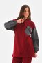 Women's Sleeveless Denim Detailed Sports Two-Piece Set Burgundy