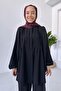 Balloon Sleeve Pleated Set - Black - 3