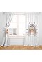 Heart and Rainbow Patterned Children's Room Background Curtain (Single Panel Pricing) - 3
