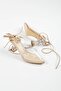 Women's Transparent Thin Heels 7 cm Laced Nude - 3