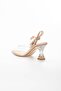 Women's Transparent Thin Heels 7 cm Laced Nude - 6