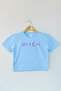 Light Blue Crop T-Shirt Witch Blue Color Women's T-Shirt Baby Tee