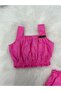 Solid Color Girls' Crop & Shorts Set - 4