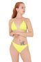 Plain String Tied Triangle Bikini Highlighter Yellow - 4