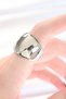 Adjustable Curved Silver Mirror Ring