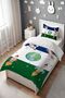 Navy Blue Green Space Patterned Single Baby Kids Bedding Set - 3